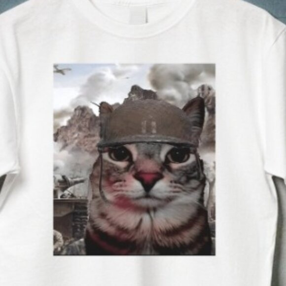 Thousand Yard Stare Cat Meme Shirt, 1000 Yard Stare Offensive Shirt - Picture 3 of 3